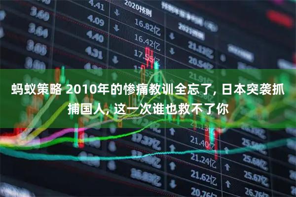 蚂蚁策略 2010年的惨痛教训全忘了, 日本突袭抓捕国人, 这一次谁也救不了你